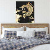 Draak ontstond uit donkere wolken naar Totoya Hokk Canvas Afdruk (Insitu (Slaapkamer))