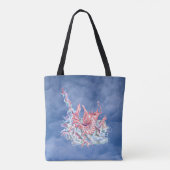 Draak op blauwe lucht tote bag (Achterkant)