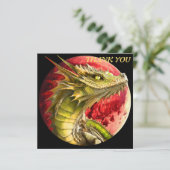 Draak op Bloody Moon Bedankkaart (Staand voorkant)