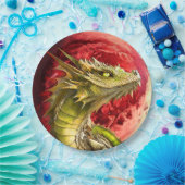 Draak op Bloody Moon Papieren Bordje (Feest)