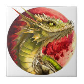 Draak op Bloody Moon Tegeltje (Voorkant)