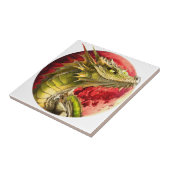 Draak op Bloody Moon Tegeltje (Zijkant)