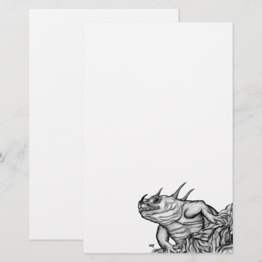 Draak op de rots briefpapier (Voorkant / Achterkant)