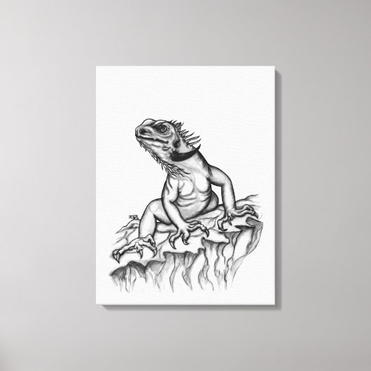 Draak op de Rots Canvas Afdruk (Voorkant)