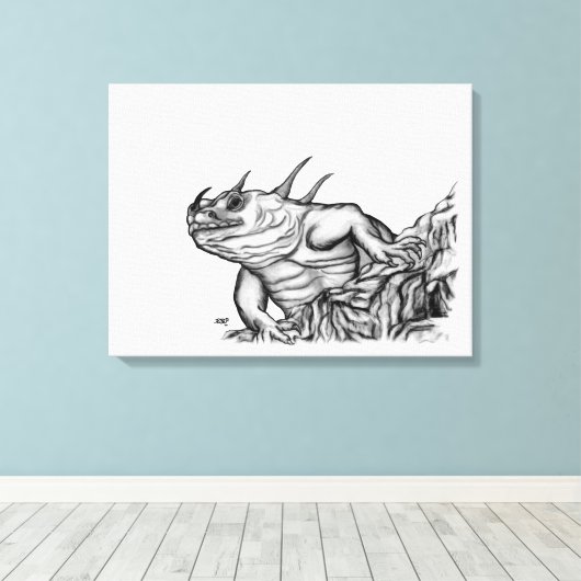 Draak op de Rots Canvas Afdruk (Insitu (Houten vloer))