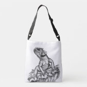 Draak op de rots crossbody tas (Achterkant)