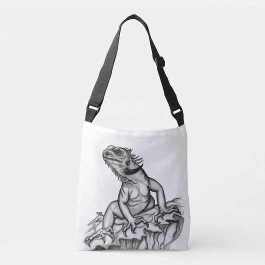 Draak op de rots crossbody tas (Voorkant)