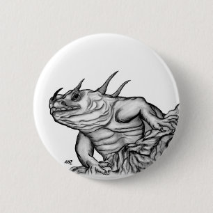 Draak op de rots ronde button 5,7 cm