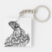 Draak op de rots sleutelhanger (Achterkant)