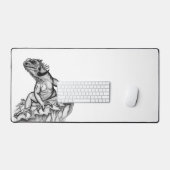 Draak op de rots, zwart-wit design bureaumat (Keyboard & Muis)
