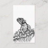 Draak op de rots, zwart-wit design visitekaartje (Achterkant)