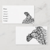 Draak op de rots, zwart-wit design visitekaartje (Voorkant / Achterkant)