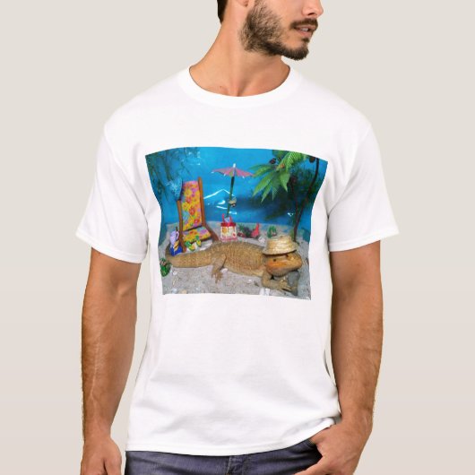 Draak op de T-shirt van de Mannen van het strand (Voorkant)