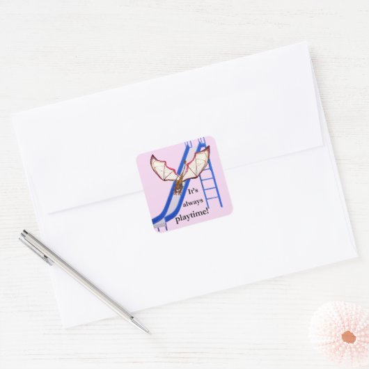 Draak op dia vierkante sticker (Envelop)