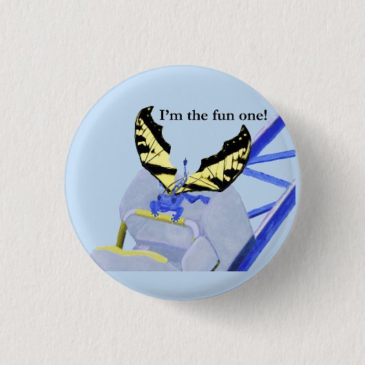 Draak op het Onderzetter Roller Ronde Button 3,2 Cm (Voorkant)