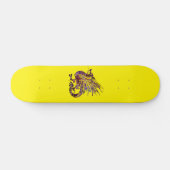 Draak op het Paarse en goudskateboard Persoonlijk Skateboard (Horizontaal)