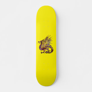 Draak op het Paarse en goudskateboard Persoonlijk Skateboard