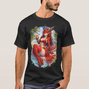 Draak op het strand t-shirt