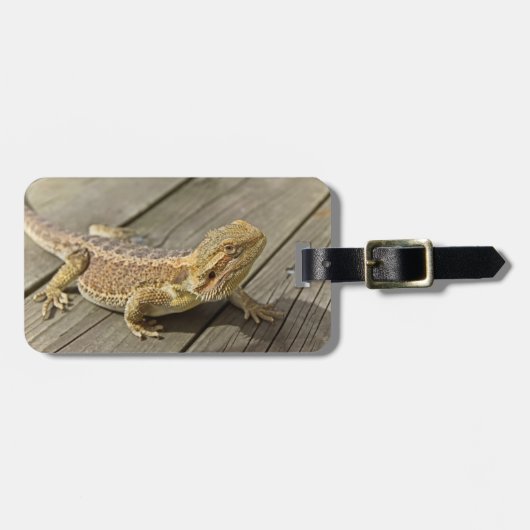 Draak op hout bagagelabel (Voorkant horizontaal)