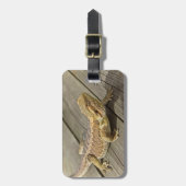 Draak op hout bagagelabel (Voorkant verticaal)