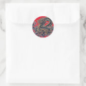 Draak op maat ronde stickers (Tas)