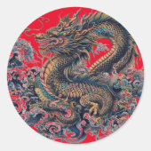 Draak op maat ronde stickers (Voorkant)