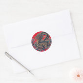Draak op maat ronde stickers (Envelop)