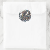 Draak op maat ronde stickers (Tas)