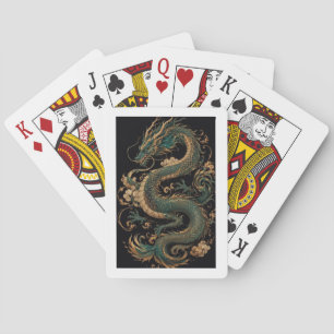 Draak op pastelpapier Fantasy Oosterse Draak A Pokerkaarten