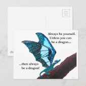 Draak op vertakking briefkaart (Voorkant / Achterkant)