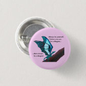 Draak op vertakking ronde button 3,2 cm (Voorkant /achterkant)