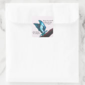 Draak op vertakking vierkante sticker (Tas)