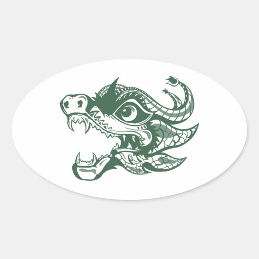 draak ovale sticker (Voorkant)