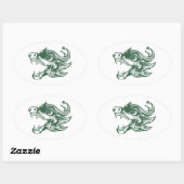 draak ovale sticker (Vel)