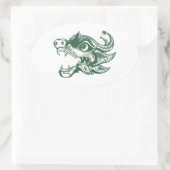draak ovale sticker (Tas)