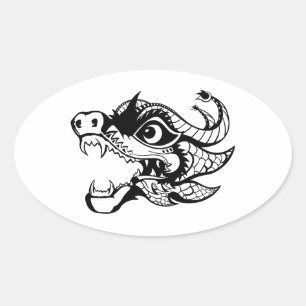 draak ovale sticker