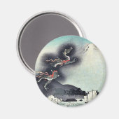 Draak over de berg Fuji Ukiyoe Magneet (Voorkant / Achterkant)