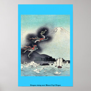 Draak over de berg Fuji Ukiyoe Poster
