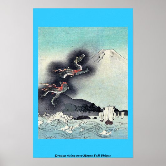 Draak over de berg Fuji Ukiyoe Poster (Voorkant)