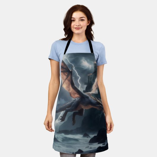 Draak over het kasteel. schort (Gedragen)