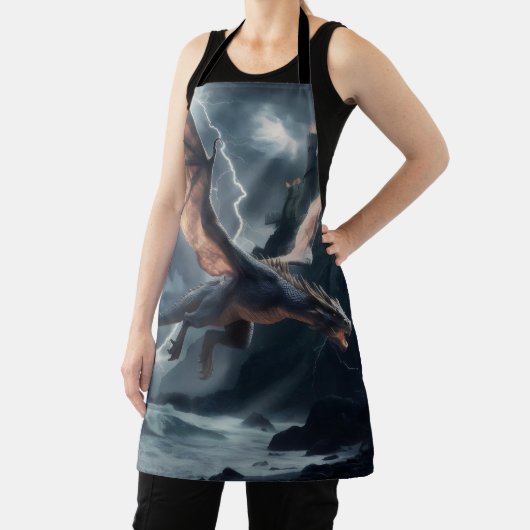 Draak over het kasteel. schort (Insitu)