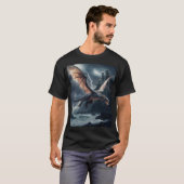 Draak over het kasteel. t-shirt (Voorkant volledig)