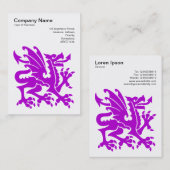 Draak - Paars op wit Visitekaartje (Voorkant / Achterkant)