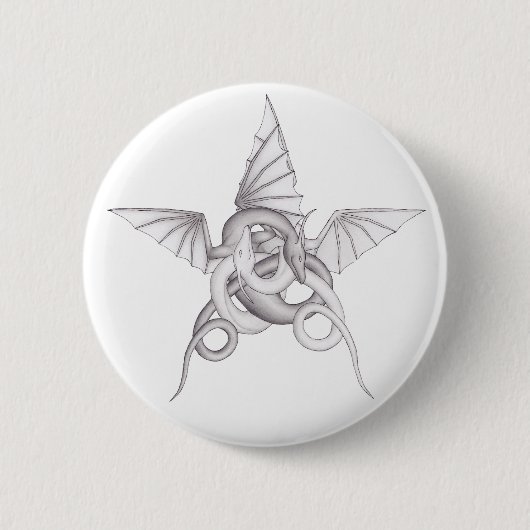 Draak Pentagram Ronde Button 5,7 Cm (Voorkant)