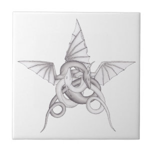 Draak Pentagram Tegeltje