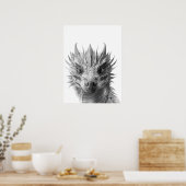 Draak Realistisch Portret Kinderkamer Poster (Keuken)
