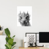 Draak Realistisch Portret Kinderkamer Poster (Thuiskantoor)