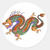 draak ronde sticker (Voorkant)