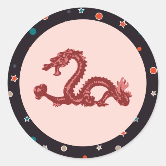 Draak Ronde Sticker (Voorkant)
