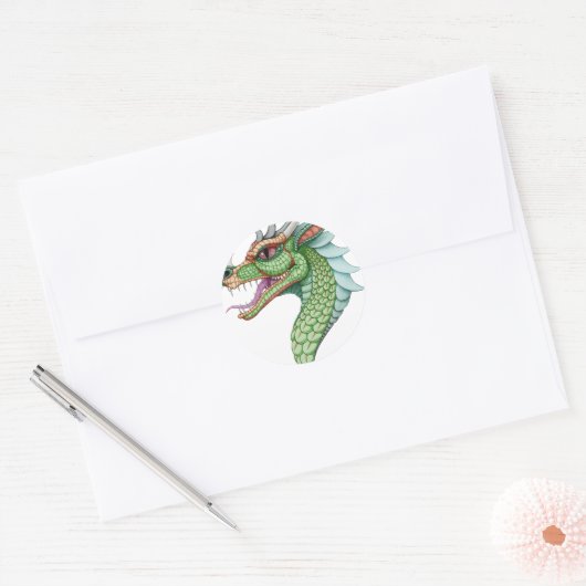 draak ronde sticker (Envelop)